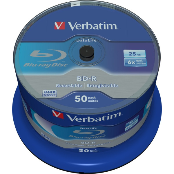 Verbatim BD-R SL Datalife 25GB 6X 50PK SPL NoID Verbatim BD-R SL Datalife 25GB 6X 50PK SPL NoID