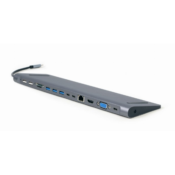 Hub Multiport Gembird A-CM-COMBO9-01/ USB-C/ 5xUSB-A/ 1xUSB-C/ HDMI/ VGA/ RJ45/ miniJack 3.5mm/ SD/ microSD Hub Multiport Gembird A-CM-COMBO9-01/ USB-C/ 5xUSB-A/ 1xUSB-C/ HDMI/ VGA/ RJ45/ miniJack 3.5mm/ SD/ microSD