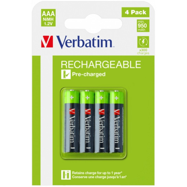 Baterie reincarcabila Verbatim AAA/ HR03 950 mAh, 4 Pack Baterie reincarcabila Verbatim AAA/ HR03 950 mAh, 4 Pack