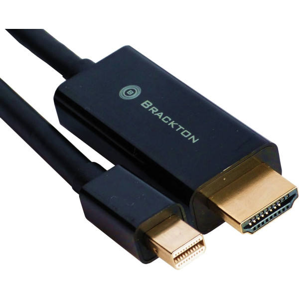 Cable miniDP-HDMI - 2.0m - Brackton MDP-HDE-0200.B, 2.0 m, mini DisplayPort to HDMI, digital interface cable, bulk packing Cable miniDP-HDMI - 2.0m - Brackton MDP-HDE-0200.B, 2.0 m, mini DisplayPort to HDMI, digital interface cable, bulk packing