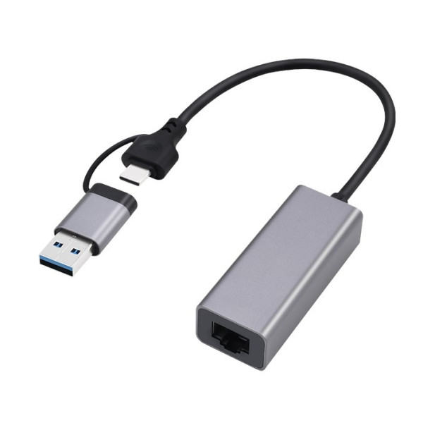 USB 3.1 + USB Type-C / 2.5G Gigabit Ethernet Adapter / Gembird A-USB3AC-LAN2G-01 USB 3.1 + USB Type-C / 2.5G Gigabit Ethernet Adapter / Gembird A-USB3AC-LAN2G-01