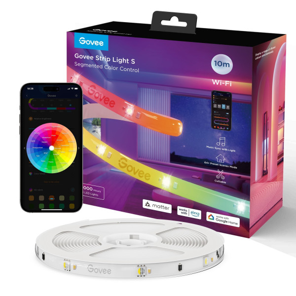 Светодиодная лента GOVEE RGBIC S LED / 10m / Multicolor / Wi-Fi / Bluetooth Светодиодная лента GOVEE RGBIC S LED / 10m / Multicolor / Wi-Fi / Bluetooth