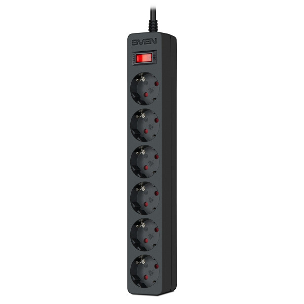 Surge Protector SVEN SF-06E/ 6 Sockets/ 2300W/ 3.0m/ Black Surge Protector SVEN SF-06E/ 6 Sockets/ 2300W/ 3.0m/ Black