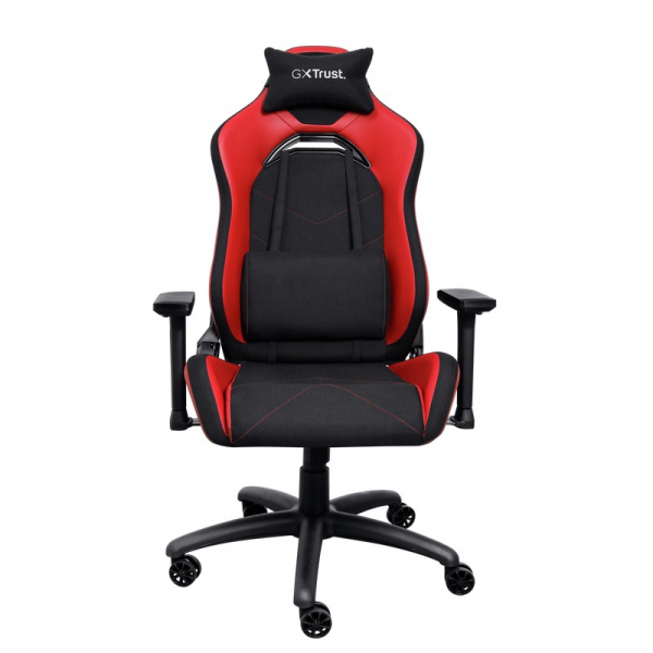 Trust Gaming Chair GXT 714R Ruya - Black/Red, breathable fabric/PU leather on the sides, 3D armrests, Class 4 gas lift, 90°-180° adjustable backrest, Strong and