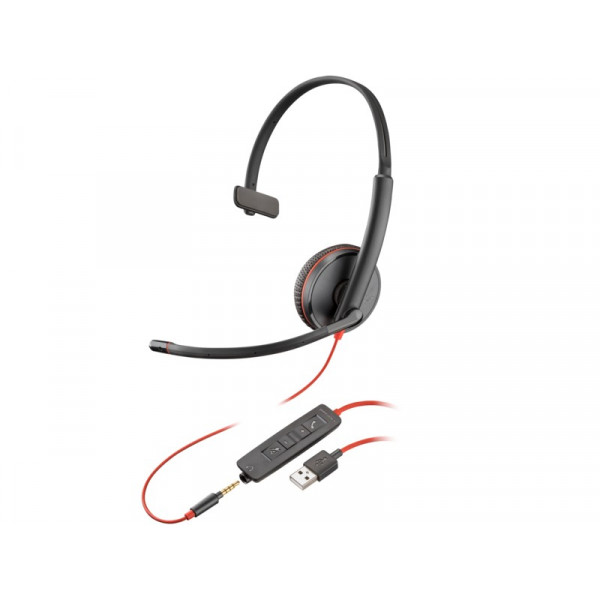 Монофоническая USB-A гарнитура Poly Blackwire 3215 Black Монофоническая USB-A гарнитура Poly Blackwire 3215 Black