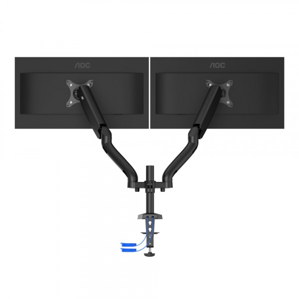 Suport pentru 2 monitoare 13”-31.5” AOC AD110DX cu Hub USB integrat, Negru