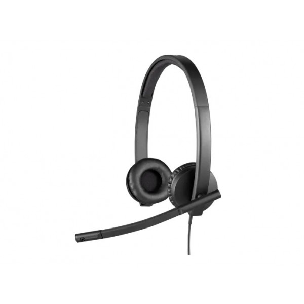 Casti Logitech Business Stereo H570e, microfon cu anulare de zgomot, USB-C, Microsoft Teams, negru