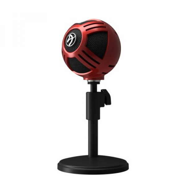 Microfon USB AROZZI Sfera, plug-and-play, model cardioid, 1,8m, roșu