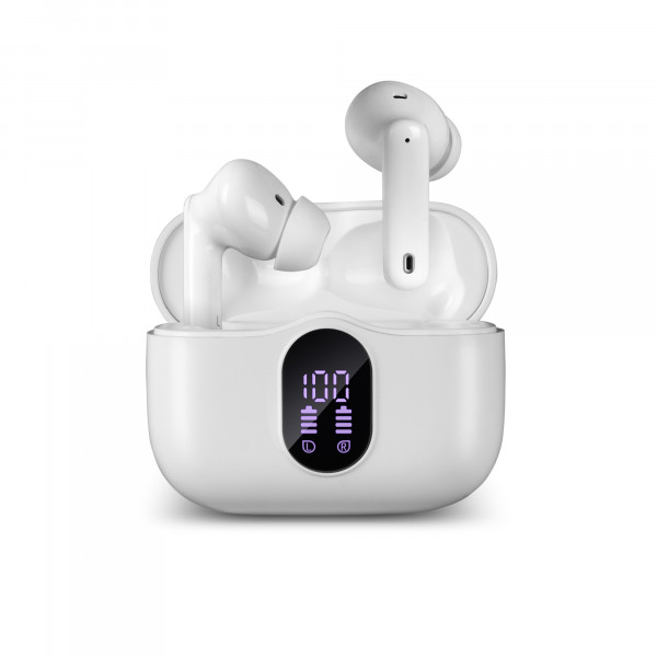 Наушники SVEN E-310B, TWS беспроводные, ANC, Bluetooth 5.4, 26 часов работы, сенсорные кнопки, Белые