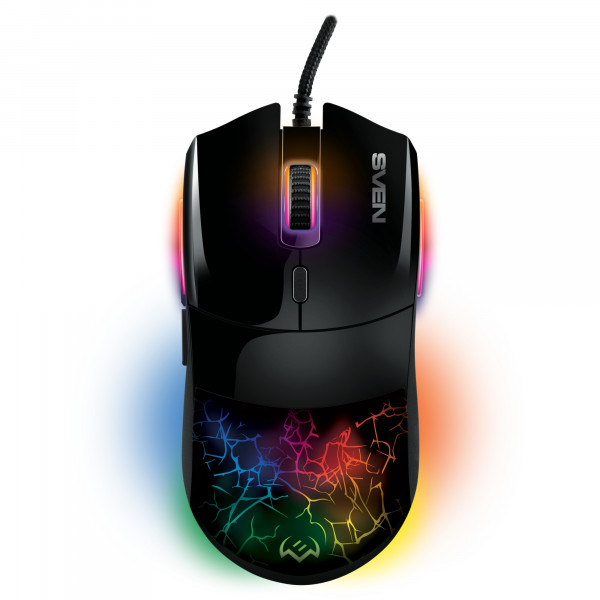 Игровая мышь SVEN RX-G995, программируемая, 1000 - 16000 dpi, 5+1 программируемых кнопок, RGB, Черный