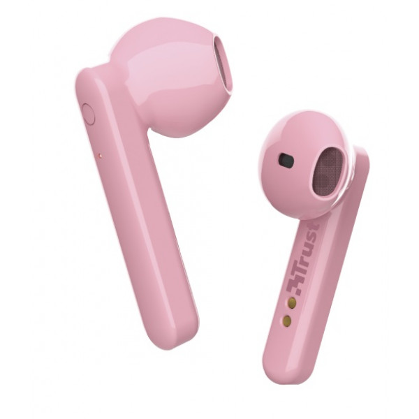 Беспроводные наушники Trust Primo Touch Bluetooth TWS - Розовые, До 4 часов воспроизведения