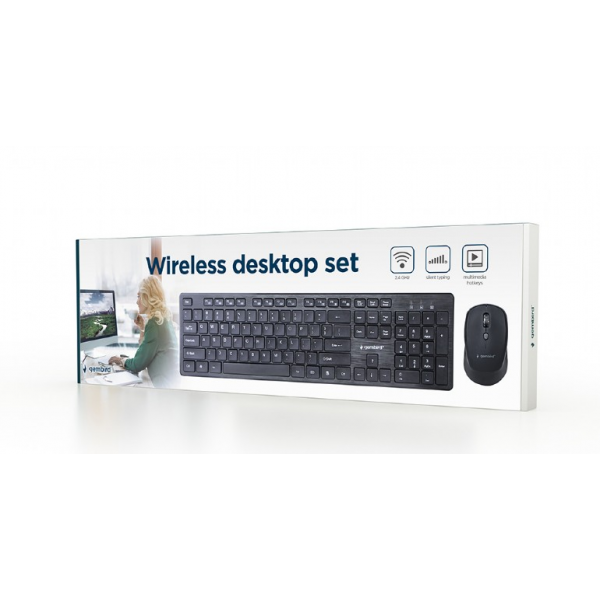 Tastatura si mouse Wireless Gembird KBS-WCH-04-RU, Black Tastatura si mouse Wireless Gembird KBS-WCH-04-RU, Black