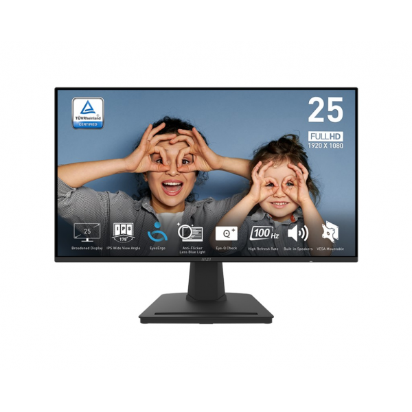 24.5” Monitor MSI PRO MP252/ 1ms/ 100Hz/ Black
