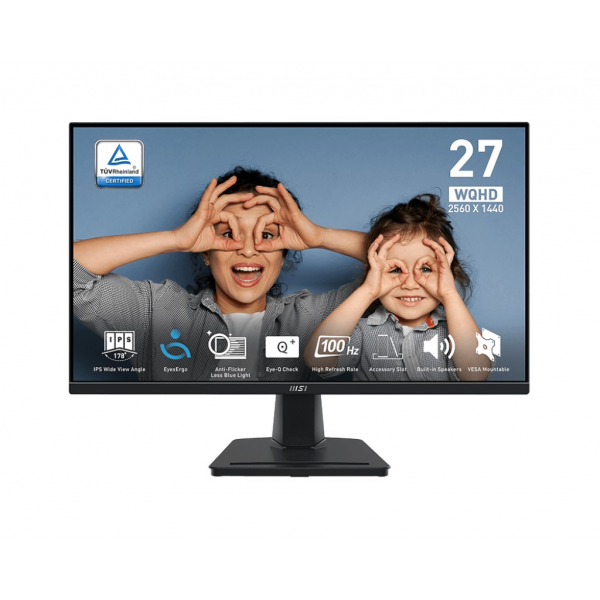 27.0” Monitor MSI PRO MP275Q/ QHD/ 1ms/ 100Hz/ Black