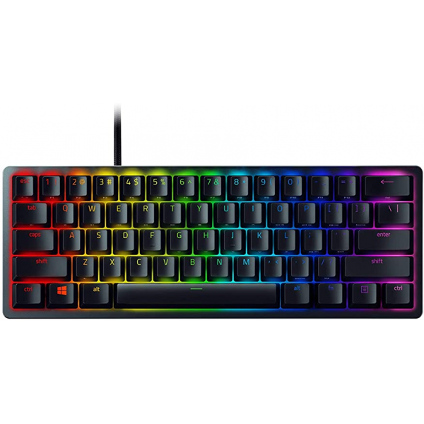 RAZER Huntsman Mini Gaming Keyboard, 60% Form Factor, Clicky Optical Switch - Red, Doubleshot PBT Keycaps With Side-Printed Secondary Functions- RU Layout RAZER Huntsman Mini Gaming Keyboard, 60% Form Factor, Clicky Optical Switch - Red, Doubleshot PBT Keycaps With Side-Printed Secondary Functions- RU Layout