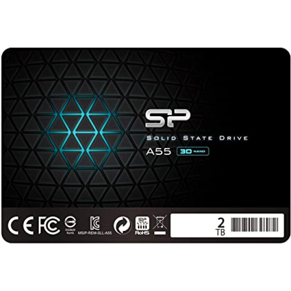 2.5” SSD 2.0TB Silicon Power Ace A55, SATAIII, SeqReads: 500 MB/s, SeqWrites: 450 MB/s, MTBF 1.5mln, SLC Cache technology, BBM, SP Toolbox, 7mm, 3D NAND TLC