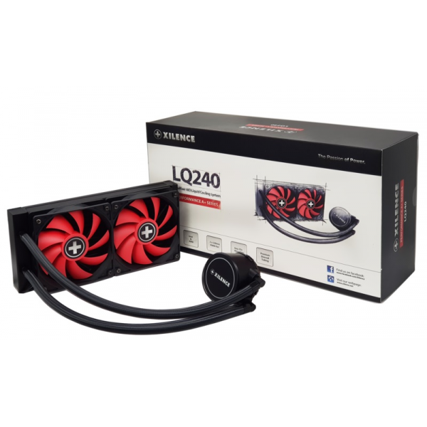 XILENCE Liquid Cooler (XC975) ”LiQuRizer 240” Performance A+ Socket LGA 1700/2066/2011/115x/1200 & AM5/AM4, up to 300W, 2x TF120 Red Fans:120x120x25mm, PWM fans