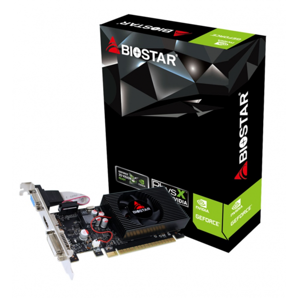 BIOSTAR GeForce GT730 2GB GDDR3, 128bit, 700/1333Mhz, 1xVGA, 1xDVI, 1xHDMI, Single fan, Low profile, Retail (VN7313THX1)