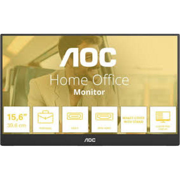 15.6” Monitor AOC 16T20E2 / Portable / 4ms/ Black 15.6” Monitor AOC 16T20E2 / Portable / 4ms/ Black