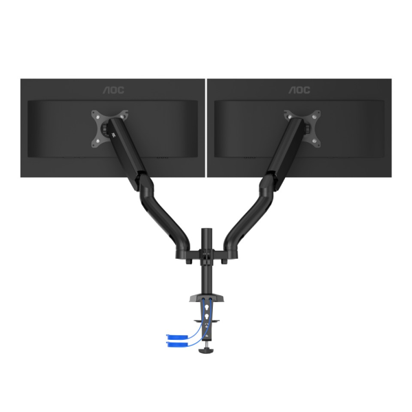 Arm for 2 monitors 13”-31.5” - AOC AD110DX with integrated USB Hub, Black, USB Hub: USB-C + USB3.0, Desk Clamp/Grommet, Aluminum structure, Gas spring, Height Arm for 2 monitors 13”-31.5” - AOC AD110DX with integrated USB Hub, Black, USB Hub: USB-C + USB3.0, Desk Clamp/Grommet, Aluminum structure, Gas spring, Height