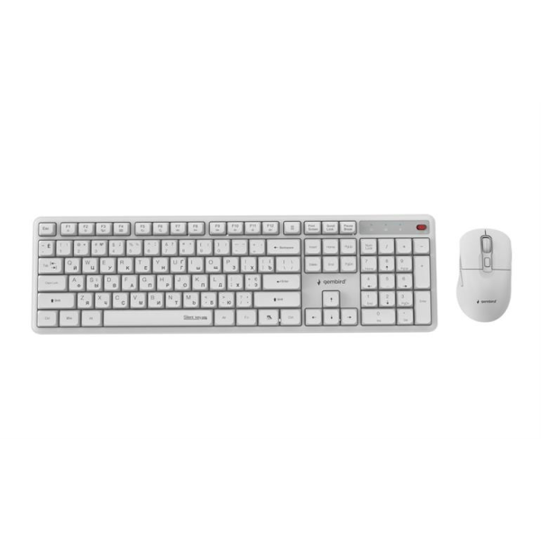 Tastatura si Mouse Wireless Gembird KBS-WMS-01-W-CYRL, White Tastatura si Mouse Wireless Gembird KBS-WMS-01-W-CYRL, White