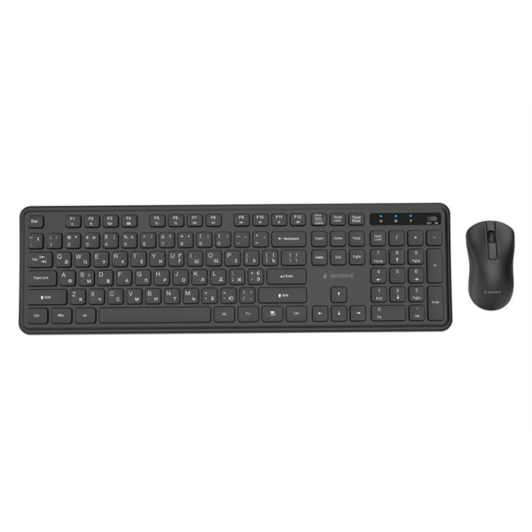 Tastatura si Mouse Wireless Gembird KBS-WPS-01-CYRL, Black Tastatura si Mouse Wireless Gembird KBS-WPS-01-CYRL, Black