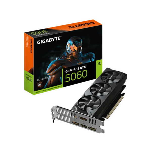Видеокарта GIGABYTE GeForce RTX 5060 OC Low Profile 8G / 8GB / GDDR7 / 128bit Видеокарта GIGABYTE GeForce RTX 5060 OC Low Profile 8G / 8GB / GDDR7 / 128bit