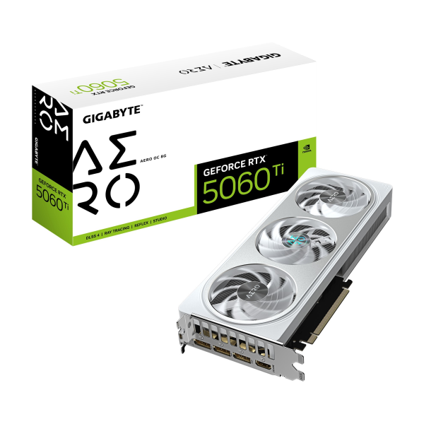 Видеокарта GIGABYTE GeForce RTX 5060 Ti AERO OC 8G / 8GB / GDDR7 / 128bit Видеокарта GIGABYTE GeForce RTX 5060 Ti AERO OC 8G / 8GB / GDDR7 / 128bit