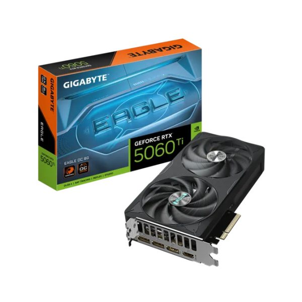Видеокарта GIGABYTE GeForce RTX 5060 Ti EAGLE OC 8G / 8GB / GDDR7 / 128bit Видеокарта GIGABYTE GeForce RTX 5060 Ti EAGLE OC 8G / 8GB / GDDR7 / 128bit