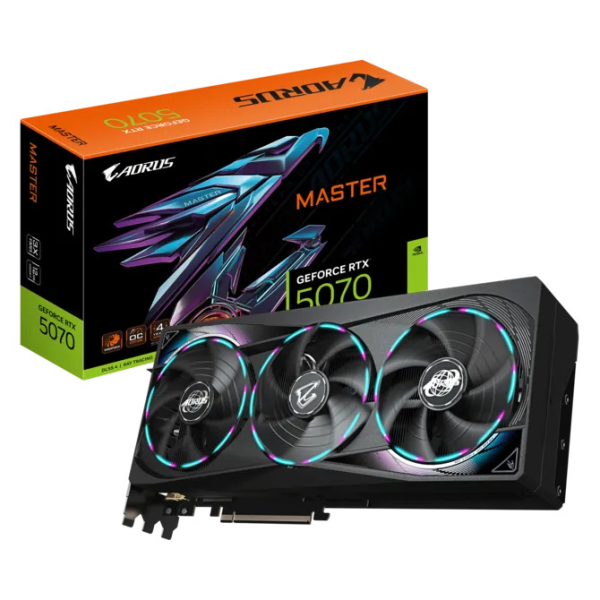 Видеокарта GIGABYTE AORUS GeForce RTX 5070 MASTER OC 12G/ 12GB / GDDR7 / 192bit Видеокарта GIGABYTE AORUS GeForce RTX 5070 MASTER OC 12G/ 12GB / GDDR7 / 192bit