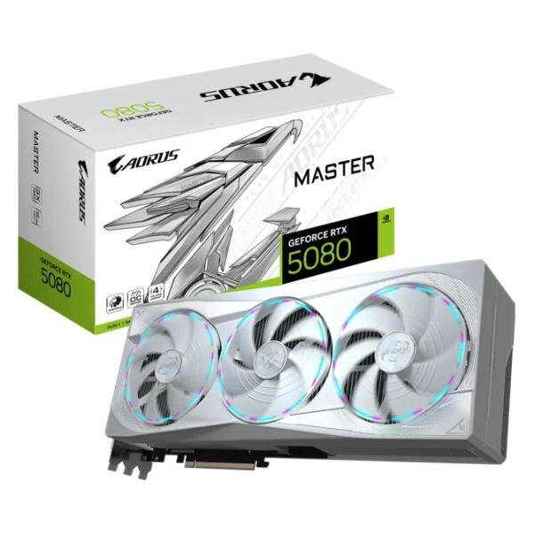 Видеокарта Gigabyte AORUS GeForce RTX 5080 MASTER ICE 16G/ 16GB / GDDR7 / 256bit Видеокарта Gigabyte AORUS GeForce RTX 5080 MASTER ICE 16G/ 16GB / GDDR7 / 256bit