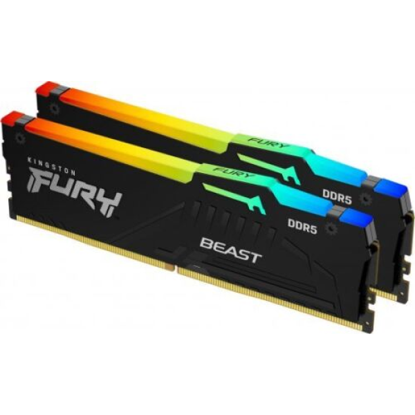 Memorie operativa Kingston FURY® Beast DDR5 RGB 5600 MHz 128GB (Kit of 2*64GB) Memorie operativa Kingston FURY® Beast DDR5 RGB 5600 MHz 128GB (Kit of 2*64GB)
