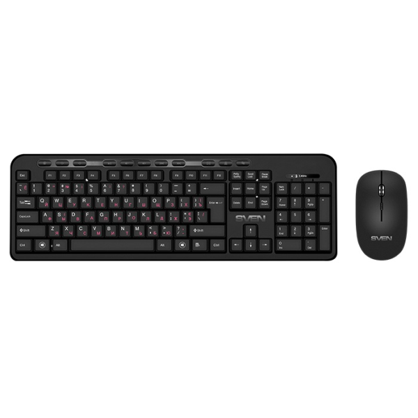 SVEN KB-C3200W, Wireless, Multimedia Keyboard & Mouse, 2.4GHz, (115 keys, 11 Fn-keys) + Mouse (3 + 1 (scroll wheel), 800/1200/1600 dpi), Nano receiver, USB SVEN KB-C3200W, Wireless, Multimedia Keyboard & Mouse, 2.4GHz, (115 keys, 11 Fn-keys) + Mouse (3 + 1 (scroll wheel), 800/1200/1600 dpi), Nano receiver, USB