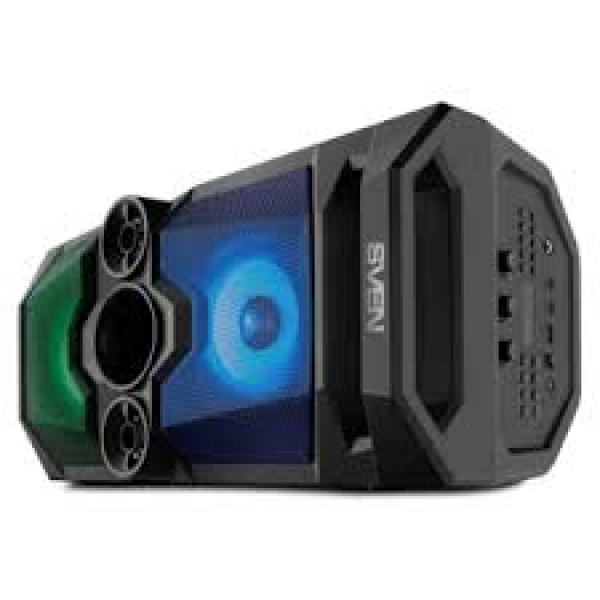 SVEN PS-650 Black, Bluetooth Portable Speaker, 50W RMS, Effective multi-colored lighting, LED display, FM tuner, USB & microSD, built-in lithium battery 4000 SVEN PS-650 Black, Bluetooth Portable Speaker, 50W RMS, Effective multi-colored lighting, LED display, FM tuner, USB & microSD, built-in lithium battery 4000