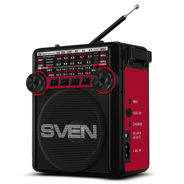 Boxa portabila SVEN SRP-355, Black / 3W / Bluetooth / FM/AM/SW Radio / USB / microSD Boxa portabila SVEN SRP-355, Black / 3W / Bluetooth / FM/AM/SW Radio / USB / microSD