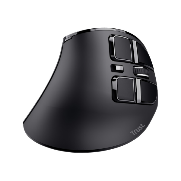 Беспроводная перезаряжаемая эргономичная мышь Trust VOXX / 2.4GHz/ Bluetooth/ Black