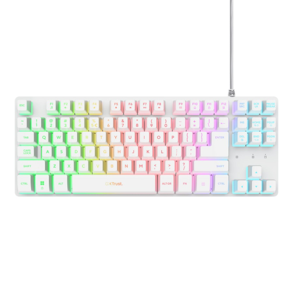 Игровая клавиатура Trust GXT 833W Thado TKL, USB, White Игровая клавиатура Trust GXT 833W Thado TKL, USB, White