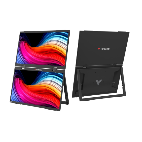 15.6” Monitor Dual Portabil VERBATIM DUAL / 2xFHD/ 4ms / Black
