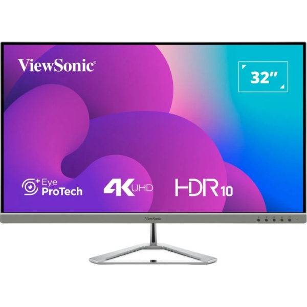 31.5” Monitor VIEWSONIC VX3276-4K-MHD-2 / 4K / 4ms / Silver/Black