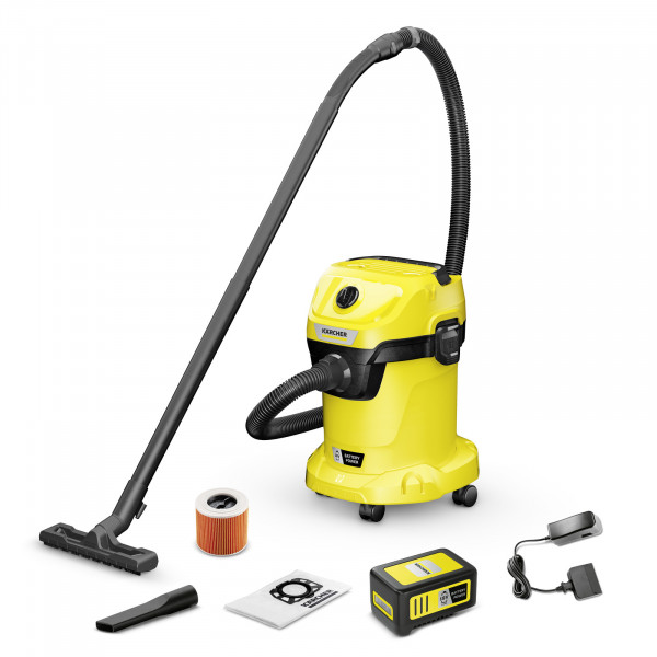 Aspiratoare multifuncționale cu acumulator - Karcher WD 3-18 V-17/20 Battery Set - Li-Ion / 225 W / 17 l / 18 V / 2,5-5 Ah / 10-20 min - 1.628-551.0