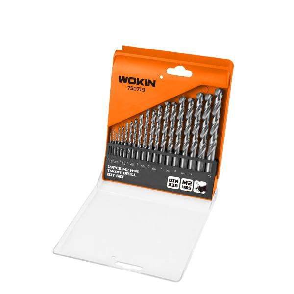 Set de 19 burghie WOKIN HSS M2 1 -10 mm Set de 19 burghie WOKIN HSS M2 1 -10 mm
