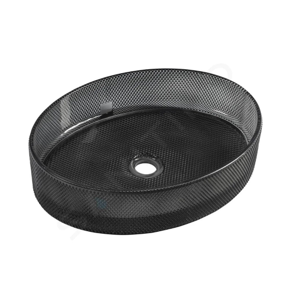 Lavoar din sticla securizata SanDonna Vela Oval (Negru) Lavoar din sticla securizata SanDonna Vela Oval (Negru)