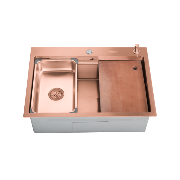 Chiuveta handmade SanDonna HD7850 dubla Auriu Chiuveta handmade SanDonna HD7850 dubla Auriu