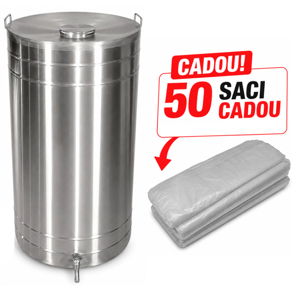 Butoi pentru vin din Inox 200 L + 50 saci cadou Butoi pentru vin din Inox 200 L + 50 saci cadou