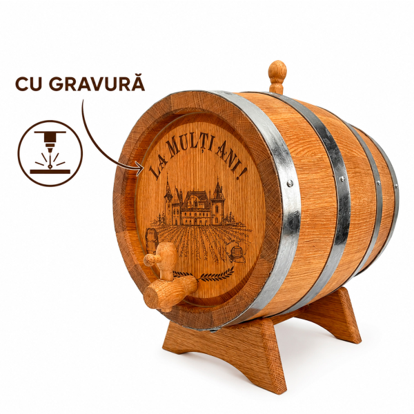 Butoi din stejar 3L+gravare Butoi din stejar 3L+gravare