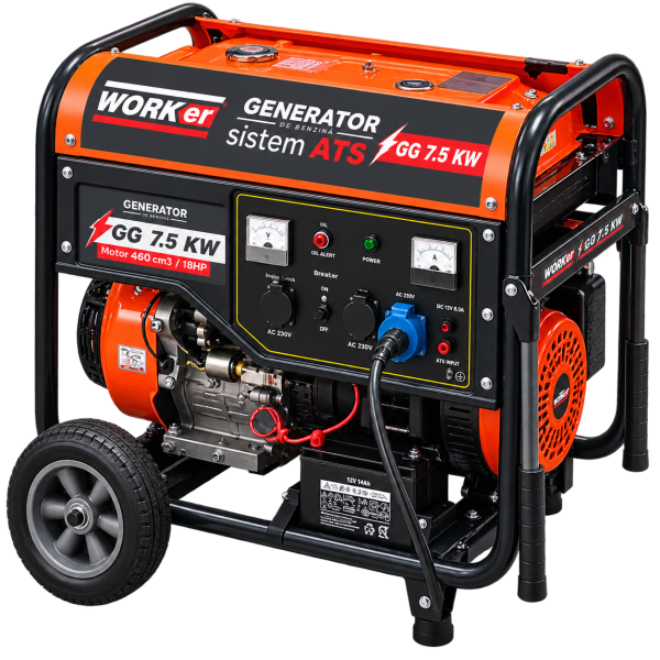 Бензиновый электрогенератор TECHNOWORKER GG7.5KW-ATS 18 л.с. Бензиновый электрогенератор TECHNOWORKER GG7.5KW-ATS 18 л.с.