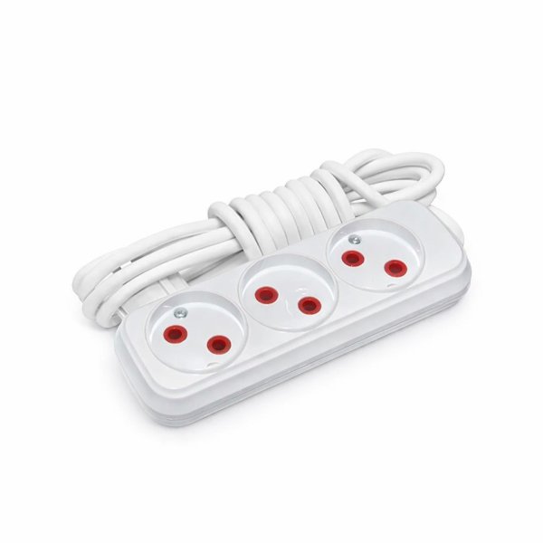 Prelungitor cu 3 locuri fara impamantare 10m 2*0,75mm Prelungitor cu 3 locuri fara impamantare 10m 2*0,75mm