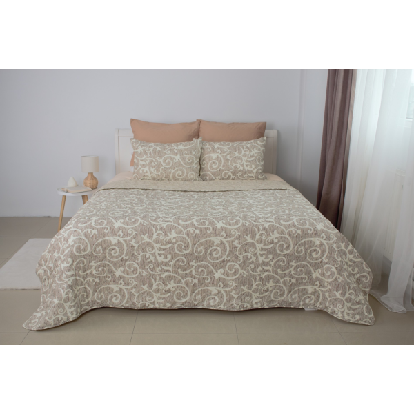 Покрывало + 2 Наволочки TEP ELEGANT COTTON 220 x 240 см Beige and White Покрывало + 2 Наволочки TEP ELEGANT COTTON 220 x 240 см Beige and White