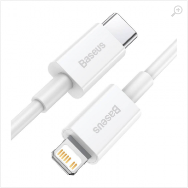 Cable Type-C - Lightning, PD 20W, 1.5m, Baseus Superior White CATLYS-B02