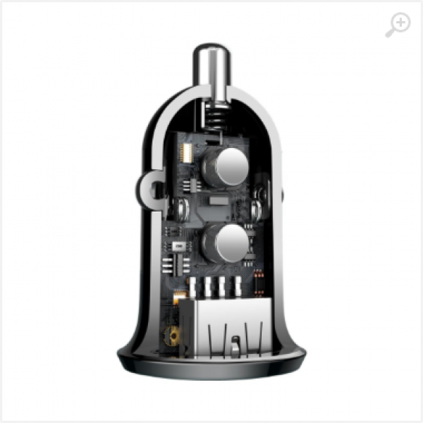 USB Car Charger - Baseus Grain Pro, 2xUSB (U + U), 5V/4.8A, Black CCALLP-01 USB Car Charger - Baseus Grain Pro, 2xUSB (U + U), 5V/4.8A, Black CCALLP-01
